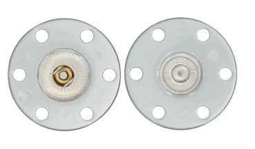Poly/Metalldruckknopf 20 mm transparent
